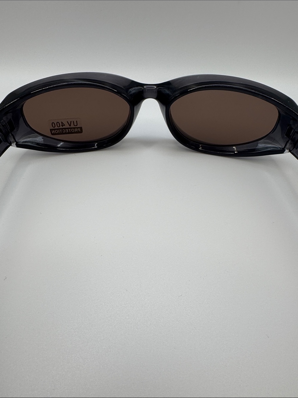 Women's Black Oval Sunglasses with Brown Lenses - UV400 Protection - Picture 5 of 8